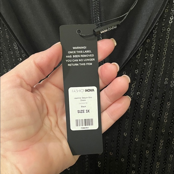 Fashion Nova Black Sequin NWT Mini Dress w/ cape sleeves - Picture 8 of 13